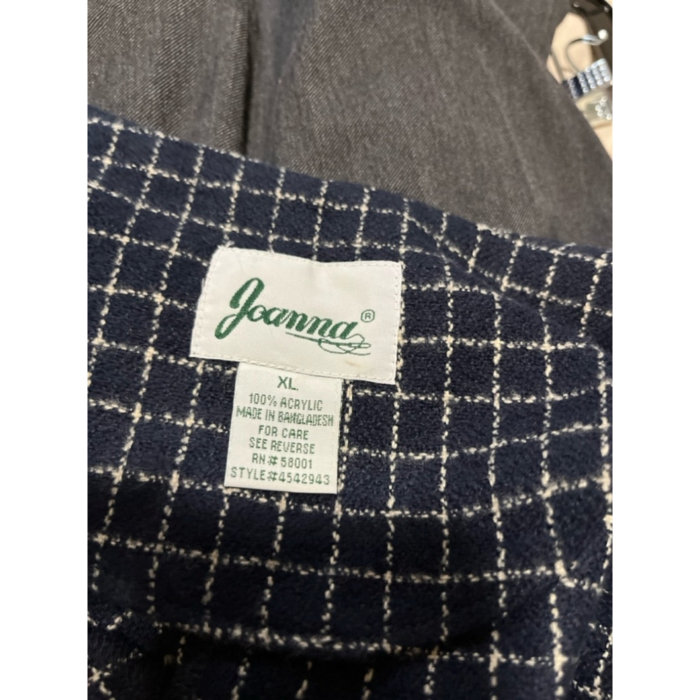 Joanna Vintage Plaid Blazer Jacket Blue XL - Picture 6 of 8